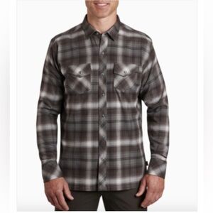 KUHL lowdown men’s plaid pearl snap shirt western inspired size XL